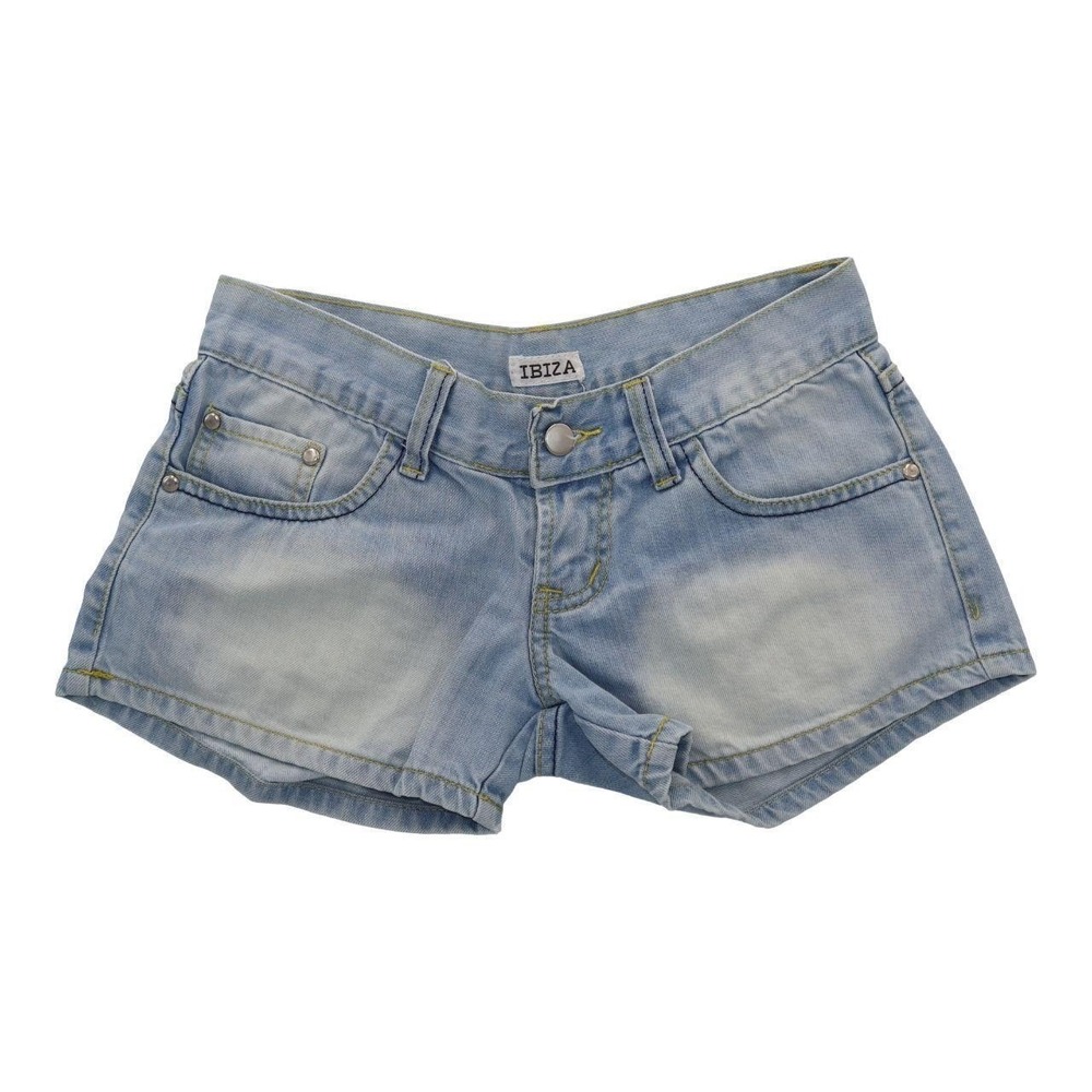 Vintage Y2K Ibiza Light Wash Denim Low Rise Cutoff Shorts Size 28